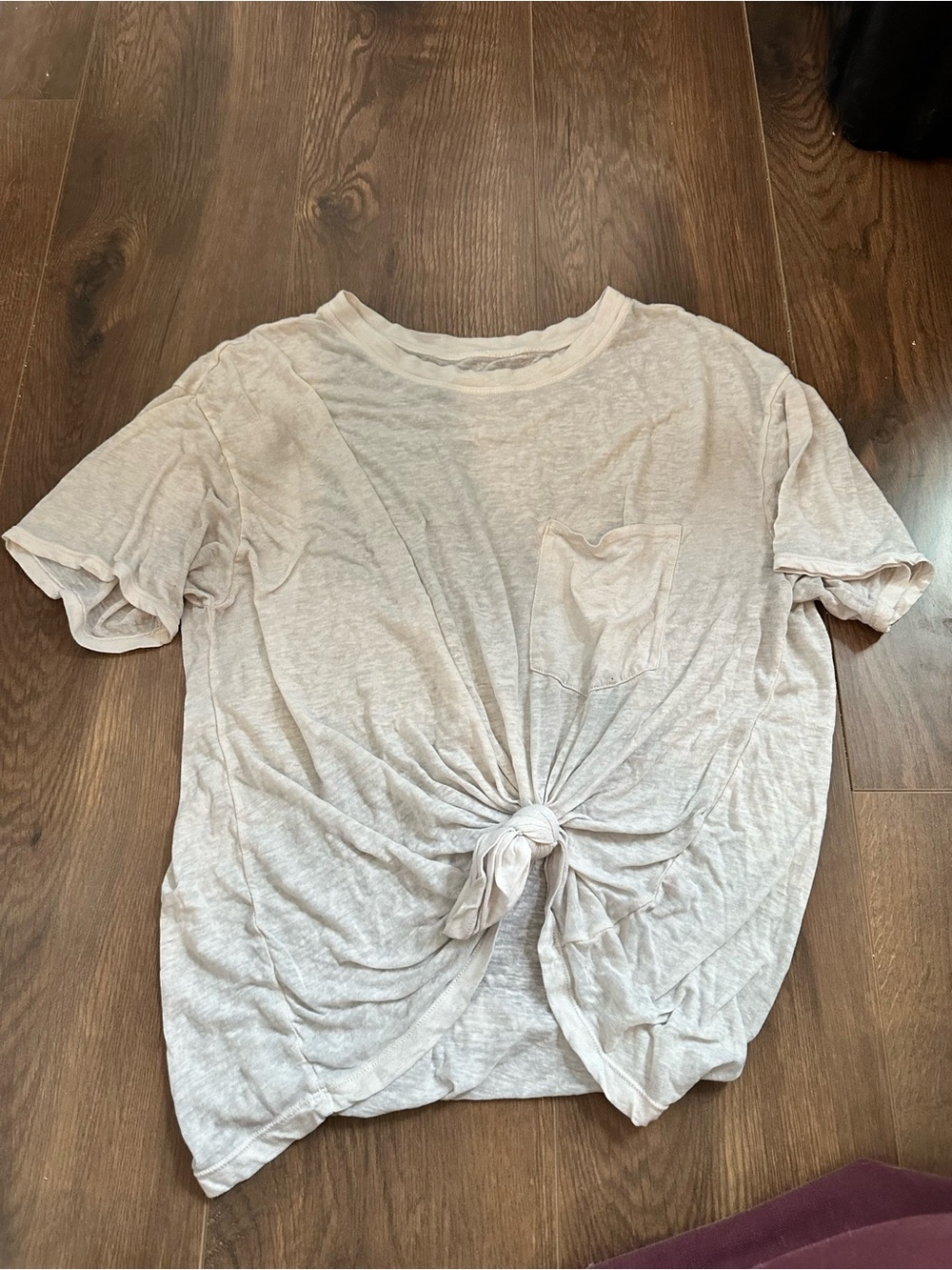 White Knot Front Pocket Tee